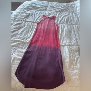 Beautiful cotton ribbed  YFB ombré midi dress pink/purple